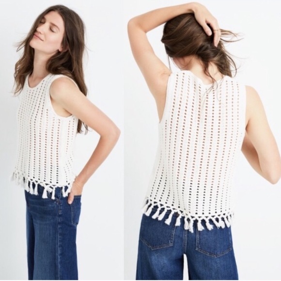 Madewell Tops - Madewell fringe sweater festival tank top